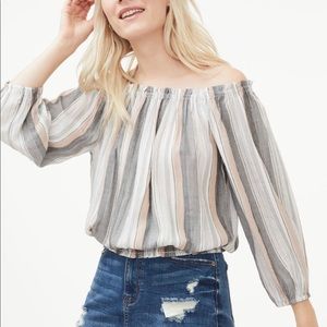 Aeropostale off the shoulder long sleeve shirt